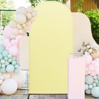 Fuhsy Wedding Arch Cover 6Ft Spandex Arch Backdrop Cover Round Top Arch Backdrop Frame Covers 2 Sided Chiara Arch Cover Backdrop