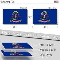 North Dakota State Flag 3X5 Outdoor Double Sided 3 Layers Polyester State Of North Dakota Flags Sewing 4 Rows Of Thread With Durable Canvas Header And Brass Grommets North Dakota Decor For Indoor Wall