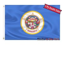 Minnesota State Flag 3X5 Outdoor Double Sided 3 Layers Polyester State Of Minnesota Flags Sewing 4 Rows Of Thread With Durable Canvas Header And Brass Grommets Old Mn Minnesota State Flag Decor For Indoor Wall Room