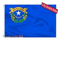 Nevada State Flag 3X5 Outdoor Double Sided 3 Layers Polyester 240D State Of Nevada Flags Sewing 4 Rows Of Thread With Durable Canvas Header And Brass Grommets Nevada Decor For Indoor Wall Room