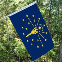 Indiana State Flag 3X5 Outdoor Double Sided State Of Indiana Flags 3 Layers 240D Polyester Sewing 4 Rows Of Thread With Durable Canvas Header And Brass Grommets Indiana Decor For Indoor Wall Room