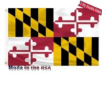 Maryland State Flag 3X5 Outdoor Double Sided State Of Maryland Flags 3 Layers 240D Polyester Sewing 4 Rows Of Thread With Durable Canvas Header And Brass Grommets Maryland Decor For Indoor Wall Room