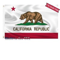 California Republic State Flag 3X5 Outdoor Double Sided 3 Layers Polyester State Of California Flags Sewing 4 Rows Of Thread With Durable Canvas Header And Brass Grommets California Decor For Indoor