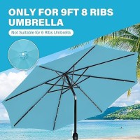 Yssoa 9 Patio Umbrella Replacement Canopy Only For 8 Ribs Turquoise