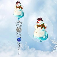 Fonmy Snowman Gazing Ball Spiral Decorative Wind Spinner Sun Catcher Rainbow Maker Silver Spiral W K9 Crystal Ball Christmas Tr