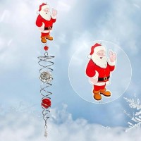 Fonmy Santa Claus Gazing Ball Spiral Decorative Wind Spinner Sun Catcher Rainbow Maker Silver Spiral W K9 Crystal Ball Christma