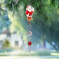 Fonmy Santa Claus Gazing Ball Spiral Decorative Wind Spinner Sun Catcher Rainbow Maker Silver Spiral W K9 Crystal Ball Christma