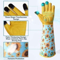 Velway Long Gardening Gloves For Women Thorn Proof Rose Pruning Forearm Protection Garden Gloves Breathable Leather Long G