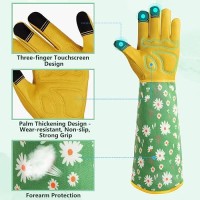 Velway Long Gardening Gloves For Women Thorn Proof Rose Pruning Forearm Protection Garden Gloves Breathable Leather Long G