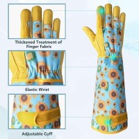 Velway Long Gardening Gloves For Women Thorn Proof Rose Pruning Forearm Protection Garden Gloves Breathable Leather Long G