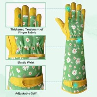 Velway Long Gardening Gloves For Women Thorn Proof Rose Pruning Forearm Protection Garden Gloves Breathable Leather Long G