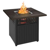 Four Seasons Courtyard 38 Steel 41K Btu Smokeless Propane Gas Fire Pit Square Table Fireplace For Outdoor Backyard Heating On