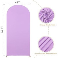 Fuhsy 72Ft Wedding Arch Cover Lavender Spandex Fitted Arch Backdrop Cover Stretchy Arch Stand Cover Light Purple Arch Cover Bac