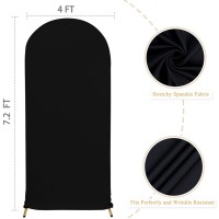 Fuhsy 72Ft Arch Cover Black Arch Backdrop Cover Spandex Fitted Arch Cover Backdrop Fabric Wedding Arch Cover For Chiara Round T