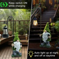 Reyiso Garden Gnomes Outdoor Statues Whimsical Halloween Outdoor Decor Solar Statues Garden Statue With Led Lights Patio Lawn H