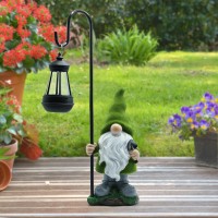 Reyiso Garden Gnomes Outdoor Statues Whimsical Halloween Outdoor Decor Solar Statues Garden Statue With Led Lights Patio Lawn H