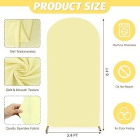 Modfuns Wedding Arch Cover Light Yellow Spandex Arch Cover 2.6X6Ft Round Top Arch Stand Cover Chiara Arch Backdrop Cover Stretchy Arch Wall Cover For Wedding Ceremony Birthday Party Decoration