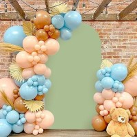 Modfuns Sage Green Arch Cover 6Ft Spandex Wedding Arch Cover Backdrop Fabric Fitted Round Top Arch Backdrop Cover Double Sided Arch Frame Stand Cover For Baby Shower Party Celebration Decoration