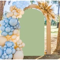 Modfuns Sage Green Arch Cover 6Ft Spandex Wedding Arch Cover Backdrop Fabric Fitted Round Top Arch Backdrop Cover Double Sided Arch Frame Stand Cover For Baby Shower Party Celebration Decoration