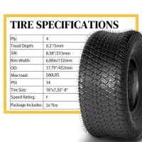 Autoforever 18X7508 Lawn Mower Garden Tires 4 Ply 18X75X8 Tractor Golf Cart Turf Tires Tubeless Set Of 2