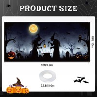 Preboun Halloween Garage Door Decorations Witch Halloween Door Cover Hanging Halloween Garage Door Banner Cauldron Backdrop Mura