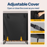 Vivohome 3Ft Waterproof Firewood Log Rack Cover Heavy Duty 600D Oxford Outdoor Weather Resistant Fire Wood Storage Holder Cover