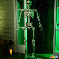 Joyin 56 Ft Halloween Posable Life Size Skeleton Full Body Realistic Bones With Movable Joints For Halloween Indoor And Outdoor