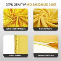 Friiko Wedding Arch Cover Sequin Fabric 2Sided Use 72Ft Wedding Arch Stand Covers Round Top Chiara Arch Stand Cover For Wedd