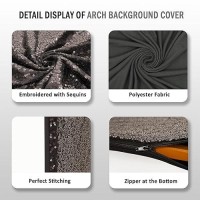 Friiko Wedding Arch Cover Sequin Fabric 2Sided Use 5Ft Wedding Arch Stand Covers Round Top Chiara Arch Stand Cover For Weddin