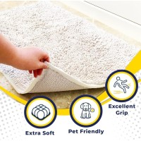 Muddy Mat Shown On Tv Highly Absorbent Microfiber Door Mat And Pet Rug Non Slip Thick Washable Area And Bath Mat Soft Chenille For Kitchen Bathroom Bedroom Indoor And Outdoor-White Medium 30