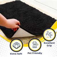 Muddy Mat Shown On Tv Highly Absorbent Microfiber Door Mat And Pet Rug Non Slip Thick Washable Area And Bath Mat Soft Chenille For Kitchen Bathroom Bedroom Indoor And Outdoor - Black Xl 59