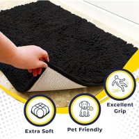 Muddy Mat Shown On Tv Highly Absorbent Microfiber Door Mat And Pet Rug Non Slip Thick Washable Area And Bath Mat Soft Chenille For Kitchen Bathroom Bedroom Indoor And Outdoor - Black Small 28