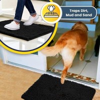 Muddy Mat Shown On Tv Highly Absorbent Microfiber Door Mat And Pet Rug Non Slip Thick Washable Area And Bath Mat Soft Chenille For Kitchen Bathroom Bedroom Indoor And Outdoor - Black Small 28