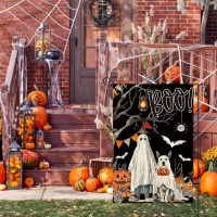 Avoin Colorlife Halloween Boo Garden Flag Ghost Dog Spooky 12X18 Inch Double Sided Outside Black Burlap Welcome Holiday Yard Ou