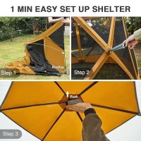 Ever Advanced Pop Up Gazebo Tent For Backyard  11.5 X 9.8 Ft  Instant Screened Tent Screen House Canopy With Netting  Orange