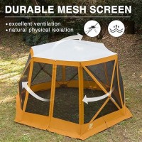 Ever Advanced Pop Up Gazebo Tent For Backyard  11.5 X 9.8 Ft  Instant Screened Tent Screen House Canopy With Netting  Orange