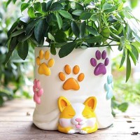 Gugugo Cute Dog Planter Pots  Colorful Gardening Pots With Drainage Hole  Funny Unique Animal Flower Pots For Indoor Plants  Modern Boho Decor Funky Corgi Gifts For Corgi Lovers