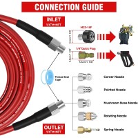 Pressure Washer Cleaning Kit Sewer Jetter Kit For 14 Inch Npt Corner Max Working Pressure Drain Cleaner Hose 5800 Psi Durable S