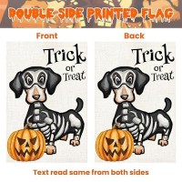 12 X 18 Inches Trick Or Treat Halloween Garden Flag Decorations Double Sided Vertical Burlap Skull Dog Pumpkin Printed Holiday