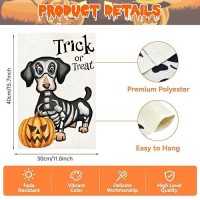 12 X 18 Inches Trick Or Treat Halloween Garden Flag Decorations Double Sided Vertical Burlap Skull Dog Pumpkin Printed Holiday