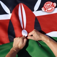 Anley Ripproof Double Sided 3Ply Kenya Flag 3X5 Foot Vivid Color Canvas Header And Wrinkle Resistant The Strongest Longe