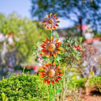 Stargarden Wind Spinners Outdoor Sunflower Design Metal Wind Sculptures Spinners Pinwheels Windmills For Yard Art Decor