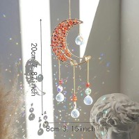 Crystal Moon Suncachersun Catchers Indoor Window Prism Moon Crystal Dream Catcher Natural Healing Stones Rainbow Maker Garden C