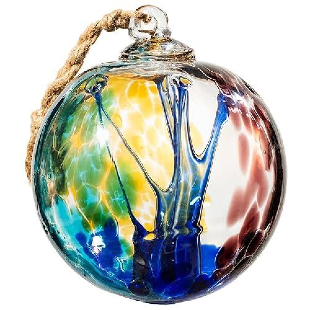 Laelvish Garden 4 Tree Of Life Witch Balls Gazing Balls Hanging Friendship Balls Handblown Glass Christmas Ornament For Wi