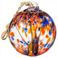 Laelvish Garden 4 Tree Of Life Witch Balls Gazing Balls Hanging Friendship Balls Handblown Glass Christmas Ornament For Wi