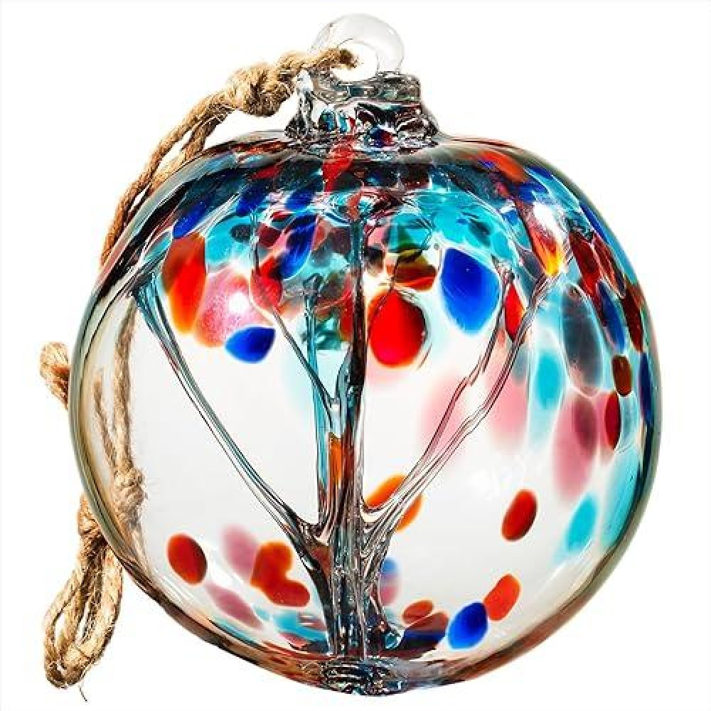 Laelvish Garden 4 Tree Of Life Witch Balls Gazing Balls Hanging Friendship Balls Handblown Glass Christmas Ornament For Wi