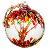 Laelvish Garden 4 Tree Of Life Witch Balls Gazing Balls Hanging Friendship Balls Handblown Glass Christmas Ornament For Wi