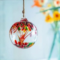 Laelvish Garden 4 Tree Of Life Witch Balls Gazing Balls Hanging Friendship Balls Handblown Glass Christmas Ornament For Wi