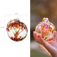 Laelvish Garden 4 Tree Of Life Witch Balls Gazing Balls Hanging Friendship Balls Handblown Glass Christmas Ornament For Wi