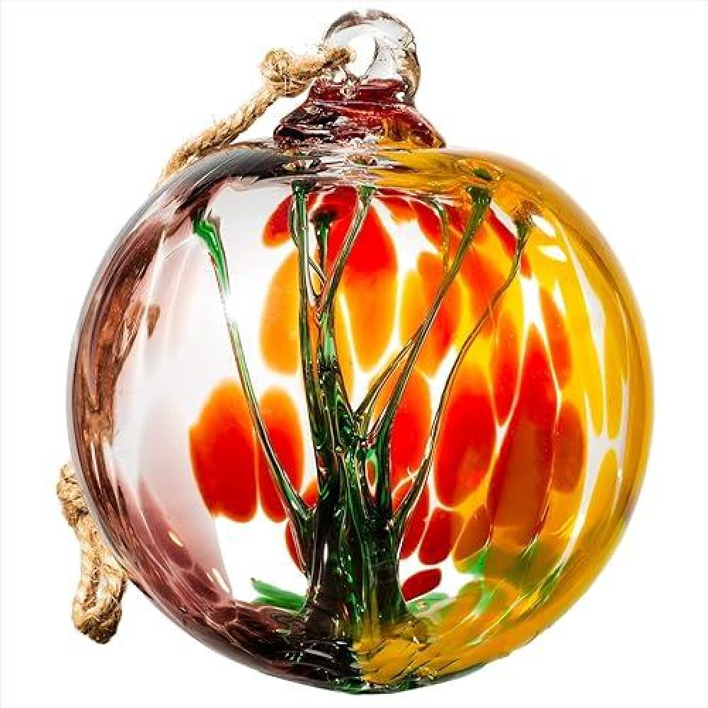 Laelvish Garden 4 Tree Of Life Witch Balls Gazing Balls Hanging Friendship Balls Handblown Glass Christmas Ornament For Wi